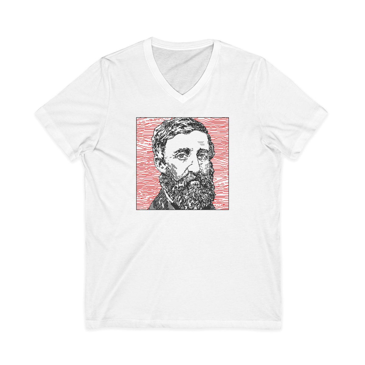 Thoreau Retro Macintosh Portrait V-Neck Tee