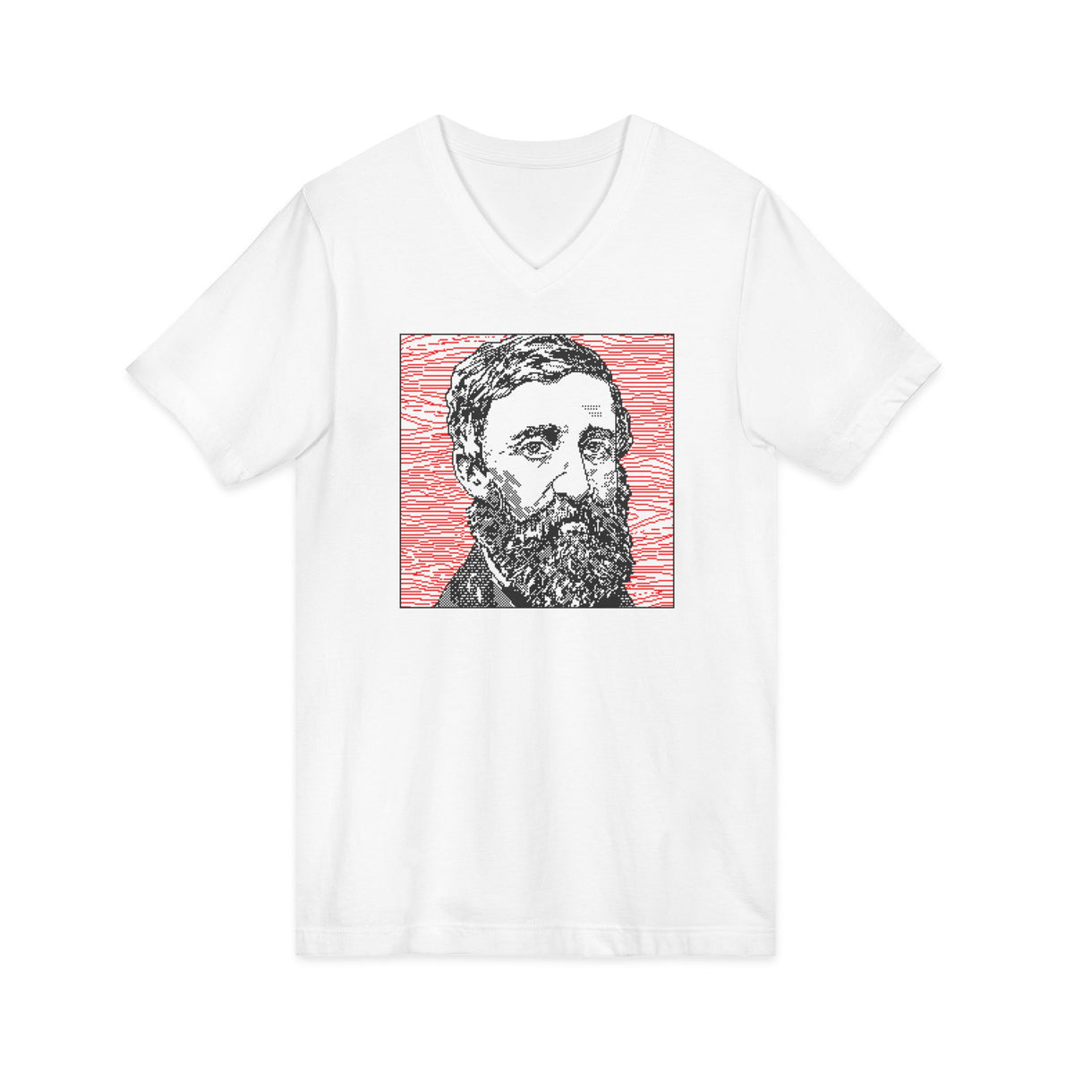 Thoreau Retro Macintosh Portrait V-Neck Tee